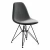 Vitra Sedia Eames DSR, Deep Black - Basic Dark - Rivestimento Nero/ivo