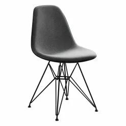 Vitra Sedia Eames DSR, Deep Black - Basic Dark - Rivestimento Nero/ivo