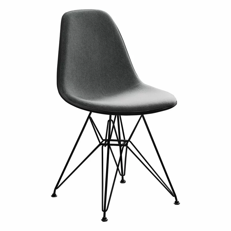 Vitra Sedia Eames DSR, Deep Black - Basic Dark - Rivestimento Nero/ivo 1 Vitra Sedia Eames DSR, Deep Black - Basic Dark - Rivestimento Nero/ivo