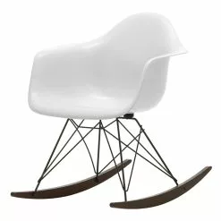 Vitra Sedia A Dondolo Eames RAR, White - Basic Dark - Acero Scuro