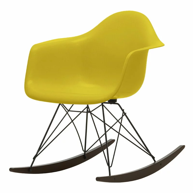 Vitra Sedia A Dondolo Eames RAR, Mustard - Basic Dark - Acero Scuro 1 Vitra Sedia A Dondolo Eames RAR, Mustard - Basic Dark - Acero Scuro