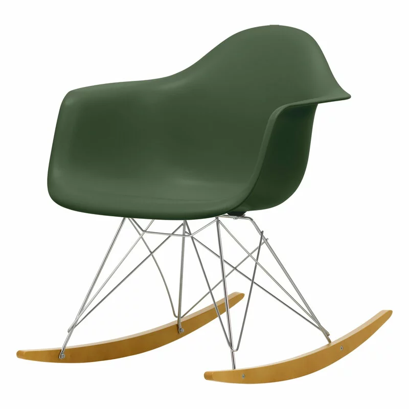 Vitra Sedia A Dondolo Eames RAR, Forest - Cromo - Acero 1 Vitra Sedia A Dondolo Eames RAR, Forest - Cromo - Acero