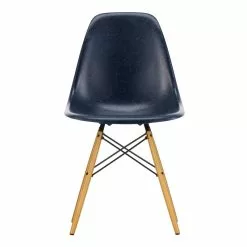 Vitra Sedia Eames DSW Fiberglass, Navy Blue - Acero
