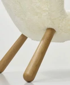 Paustian Poltrona Arctander, Pelle Di Pecora Naturale - Rovere Laccato -Sedie negozio Arctander chair sheepskin white oiled oak detailt01