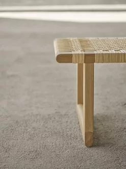 Carl Hansen & Søn Panca/tavolo BM0488 Table Bench, Lungo, Rovere Oliato -Sedie negozio BM0488 oak oil cane detail2
