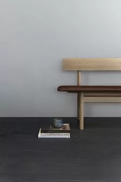 Fredericia Panca Mogensen 3171, Rovere Saponato - Pelle Marrone Rosso -Sedie negozio BM 3171 designdeals mood1 S