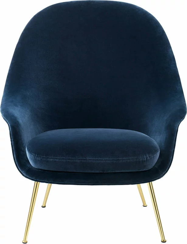 Gubi Poltrona Bat, Alta, Velluto 970 - Gambe Ottone 2 Gubi Poltrona Bat, Alta, Velluto 970 - Gambe Ottone - immagine 2