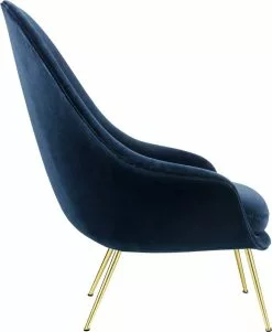 Gubi Poltrona Bat, Alta, Velluto 970 - Gambe Ottone 6 Gubi Poltrona Bat, Alta, Velluto 970 - Gambe Ottone -Sedie negozio Bat LoungeChair HighBack Conic FullyUpholstered Brass Velluto 970 GUBI Side