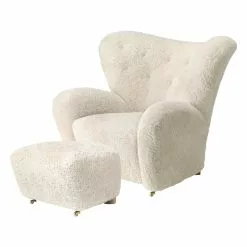 By Lassen Poltrona E Poggiapiedi The Tired Man, Moonlight - Rovere Affumic