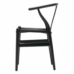 Carl Hansen & Søn Sedia CH24 Wishbone, Faggio Nero - Corda Nera 8 Carl Hansen & Søn Sedia CH24 Wishbone, Faggio Nero - Corda Nera -Sedie negozio CH24 black black side