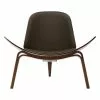 Carl Hansen & Søn Poltrona CH07 Shell, Noce Oliato - Pelle Marrone Scuro Thor 377