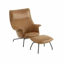 Muuto Poltrona Doze, Pelle Cognac - Antracite 7 Muuto Poltrona Doze, Pelle Cognac - Antracite -Sedie negozio Doze lounge chair ottoman refine leather cognac anthracite black Muuto 5000x5000 hi res 1