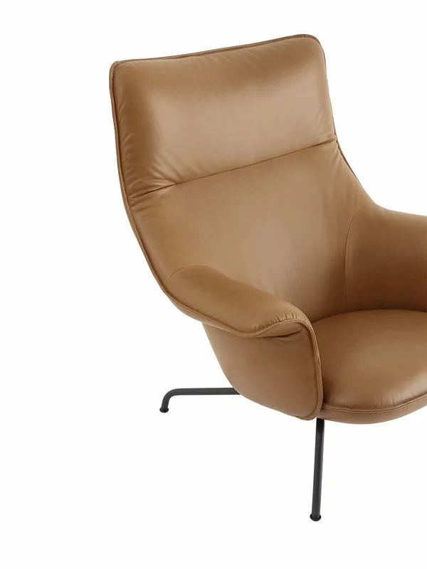 Muuto Poltrona Doze, Pelle Cognac - Antracite 2 Muuto Poltrona Doze, Pelle Cognac - Antracite - immagine 2