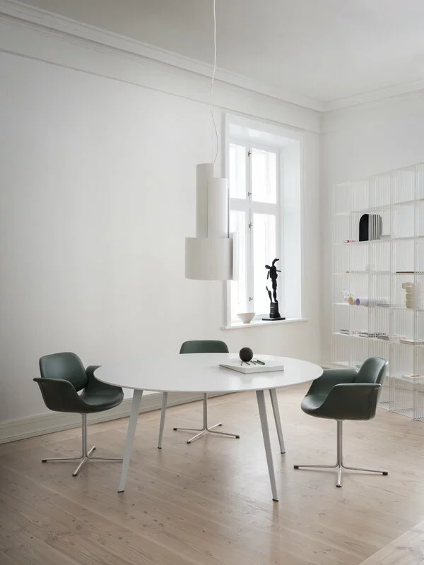 Fredericia Sedia Flamingo, Acciaio Inox - Pelle Verde 3 Fredericia Sedia Flamingo, Acciaio Inox - Pelle Verde - immagine 3