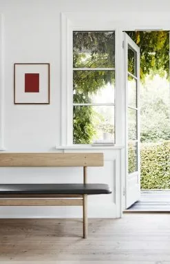 Fredericia Panca Mogensen 3171, Rovere Oliato - Pelle Nera -Sedie negozio FF DD2021 BM Bench 2