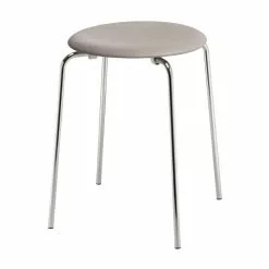 Fritz Hansen Sgabello Dot, Pelle Grigia - Cromo