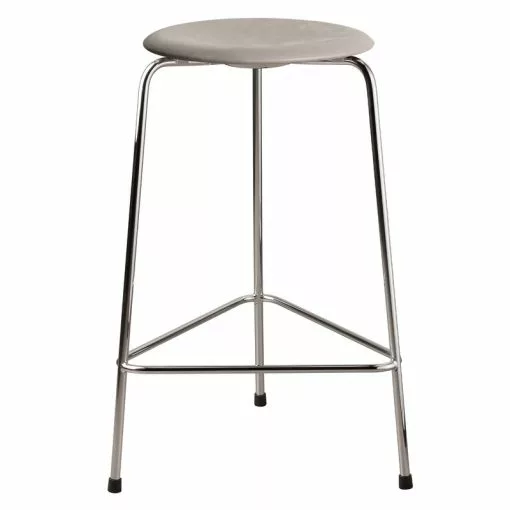 Fritz Hansen Sgabello Dot Alto, Pelle Grigia - Cromo -Sedie negozio FH21 highdot SM