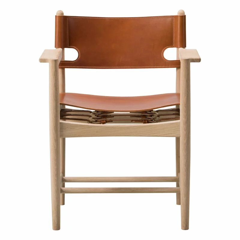 Fredericia The Spanish Dining Chair Con Braccioli, Pelle Cognac 2 Fredericia The Spanish Dining Chair Con Braccioli, Pelle Cognac - immagine 2