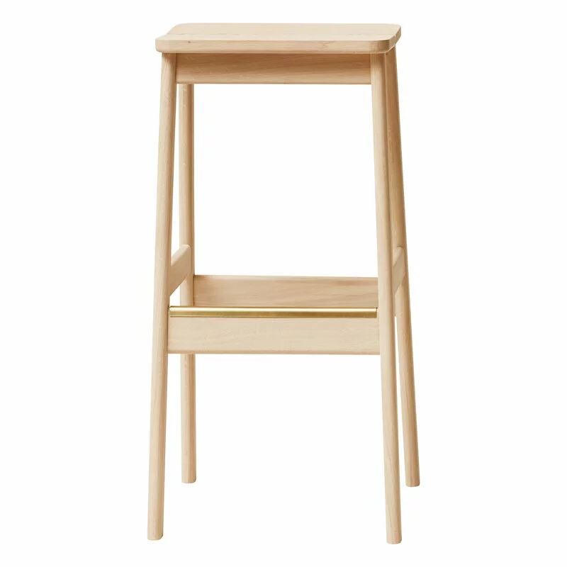 Form & Refine Sgabello Da Bar Angle 75 Cm, Rovere Oliato Bianco 2 Form & Refine Sgabello Da Bar Angle 75 Cm, Rovere Oliato Bianco - immagine 2