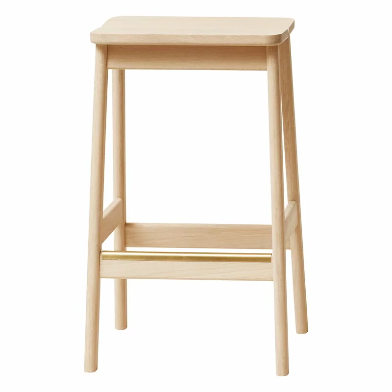 Form & Refine Sgabello Da Bar Angle 65 Cm, Rovere Oliato Bianco 2 Form & Refine Sgabello Da Bar Angle 65 Cm, Rovere Oliato Bianco - immagine 2