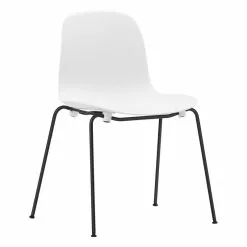 Normann Copenhagen Sedia Form, Impilabile, Acciaio Nero - Bianco