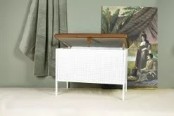 Maze Cassapanca Frank, Bianco - Cognac 10 Maze Cassapanca Frank, Bianco - Cognac -Sedie negozio Frank White Open