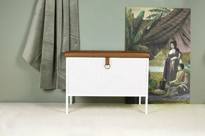 Maze Cassapanca Frank, Bianco - Cognac 6 Maze Cassapanca Frank, Bianco - Cognac - immagine 6