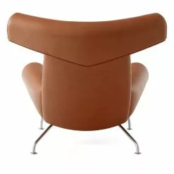 Fredericia Poltrona Wegner Ox, Cromo Spazzolato - Pelle Cognac -Sedie negozio HJW 1000 Leather95 chrome V3