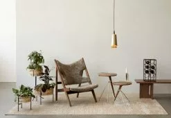 Menu Poltrona Knitting Chair, Noce - Pelle Di Pecora Sahara -Sedie negozio HOUF3 TM