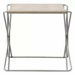 Fredericia Sgabello Pieghevole JG, Acciaio Spazzolato - Tela Naturale -Sedie negozio JG 6565 canvas brushedsteel v6