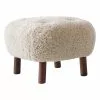 &Tradition Pouf Little Petra ATD1, Pelle Di Pecora Moonlight - Noce