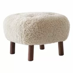 &Tradition Pouf Little Petra ATD1, Pelle Di Pecora Moonlight - Noce