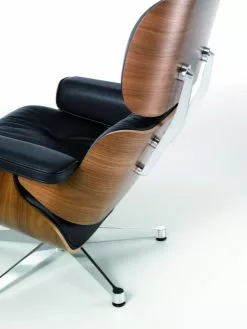 Vitra Poltrona Eames, Dimens. Classiche, Noce - Pelle Nera -Sedie negozio Lounge Chair Walnut white pigmented 48626 master