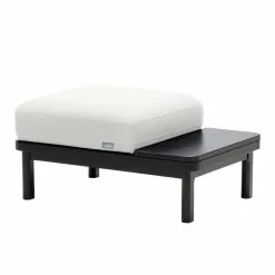 Lundia Poggiapiedi Hetki, Base Nera-Greenway Plain 001 Bianco Naturale