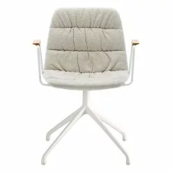 Viccarbe Sedia Maarten, Base A Piramide, Bianco - Gaudi 05 - Rovere Opaco