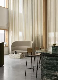 Menu Sedia Da Bar Co, 75,5 Cm, Acciaio Nero - Rovere -Sedie negozio MENU Tearoom Sofa High Torso Table Lamp Back Plinth Low Co Bar Chair