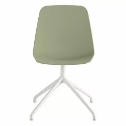 Viccarbe Sedia Maarten, Base A Piramide, Bianco - Dusty Green