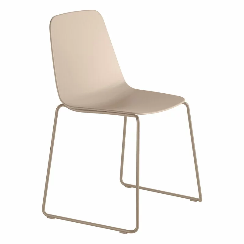 Viccarbe Sedia Maarten, Base A Slitta, Taupe 1 Viccarbe Sedia Maarten, Base A Slitta, Taupe