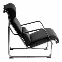 Yrjö Kukkapuro Poltrona Remmi, Cromo - Pelle Nera -Sedie negozio Modeo nojatuoli kromi musta VS