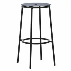 Normann Copenhagen Sgabello Da Bar Circa, 75 Cm, Acciaio Nero - Alluminio Nero
