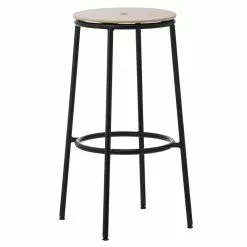 Normann Copenhagen Sgabello Da Bar Circa, 75 Cm, Acciaio Nero - Rovere