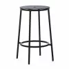 Normann Copenhagen Sgabello Da Bar Circa, 65 Cm, Acciaio Nero - Alluminio Nero