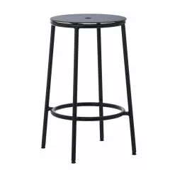 Normann Copenhagen Sgabello Da Bar Circa, 65 Cm, Acciaio Nero - Alluminio Nero