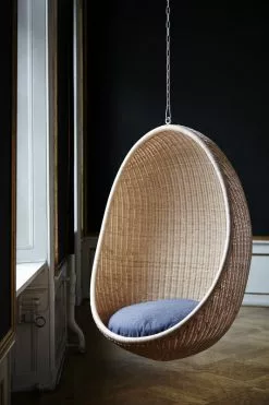 Sika-Design Sedia Hanging Egg Exterior, Naturale - Cuscino Bianco -Sedie negozio ND 75 CU Hanging egg chair BR