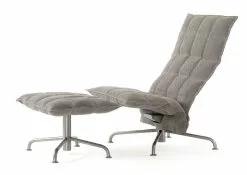 Woodnotes Poggiapiedi K, Stretto, Base A Stella, Pietra/nero -Sedie negozio Narrow 46027 Swivel k chair 46037 k Ottoman star base Sand stone black upholstered