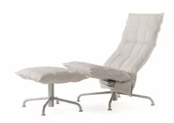 Woodnotes Poggiapiedi K, Stretto, Base A Stella, Pietra/bianco -Sedie negozio Narrow 46027 Swivel k chair 46037 k Ottoman star base Sand stone white upholstered