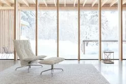 Woodnotes Poggiapiedi K, Stretto, Base A Stella, Pietra/nero -Sedie negozio Narrow 46027 Swivel k chair 46037 k Ottoman star base Sand white upholstered Majore