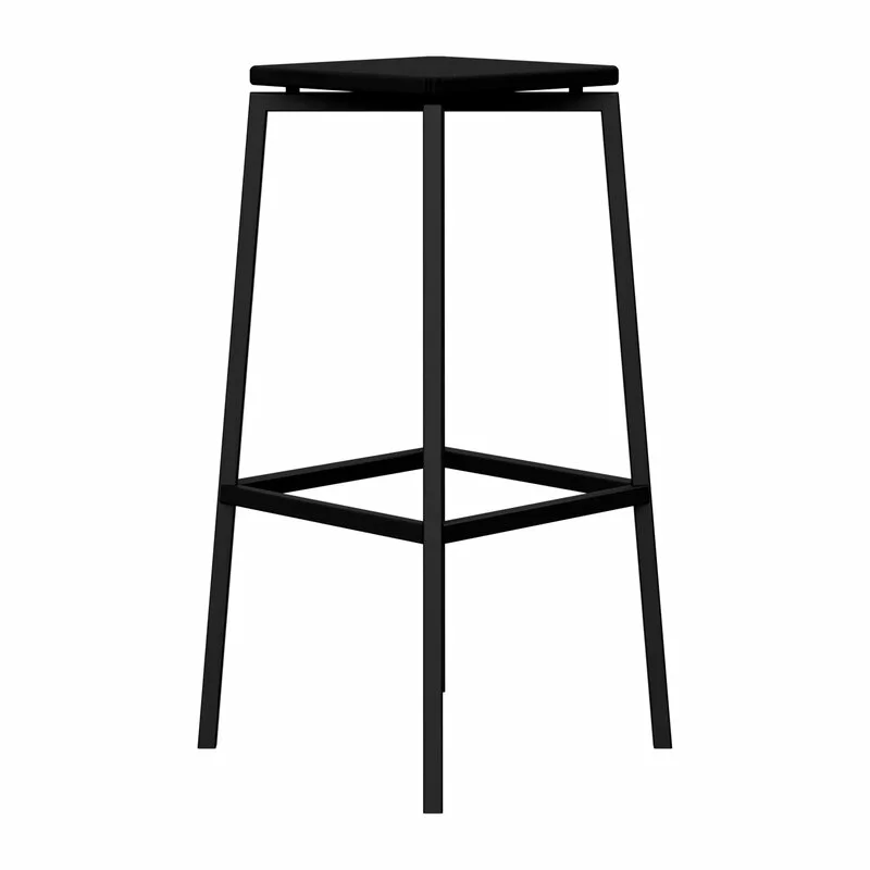 Nichba Sgabello Da Bar, 75 Cm, Nero 1 Nichba Sgabello Da Bar, 75 Cm, Nero