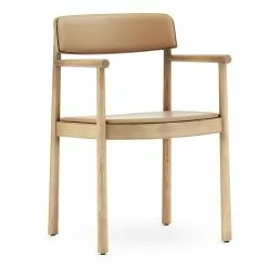 Normann Copenhagen Sedia Timb Con Braccioli, Naturale - Pelle Ultra Cammello