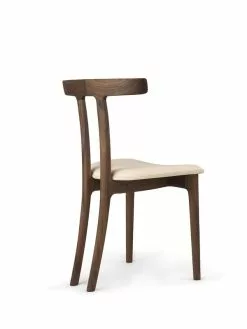 Carl Hansen & Søn Sedia OW58 T-Chair, Noce Oliato - Pelle Sif 90 Beige -Sedie negozio OW58 walnut oil sif90 back